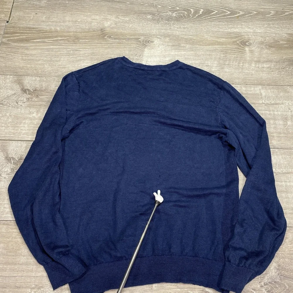 AG Adriano Goldschmied Sweater‎ Mens XL Navy Linen Crewneck Pullover 70592LES